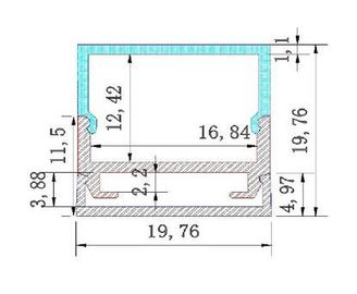 U vorm van de LEIDENE de profielen aluminiumuitdrijving, melkachtige verspreider voor geleide stroken, aluminium LEIDENE profielen voor opslag