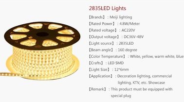 Enige Kleur Geleide Band Lichte Stroken Dimmable, 12 Volt 5 Meters Geleide Kleverige Strooklichten