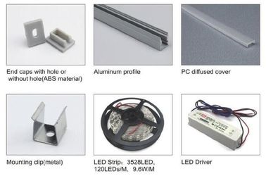 Van het LEIDENE de verspreider Aluminiumprofiel voor treden voor van het LEIDENE dekking van PC strokenprofiel de Duidelijke Berijpte Melkachtige