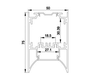 50mm*75mm van het Indirecte Lichte Lineaire Tegenhanger LEIDENE LEIDENE Modulealuminium Profielen voor geleide stroken