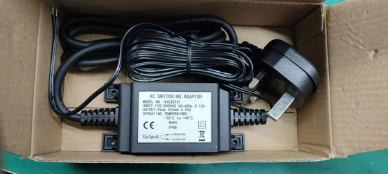 Openlucht waterdichte transformator, voeding, Waterdichte de schakelaaradapter van 9Vdc 500mah 4.5W IP68 voor tapkraan